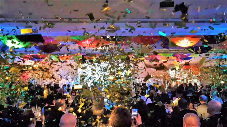 Glitter confetti cannons explode at the Vue Cinema awards