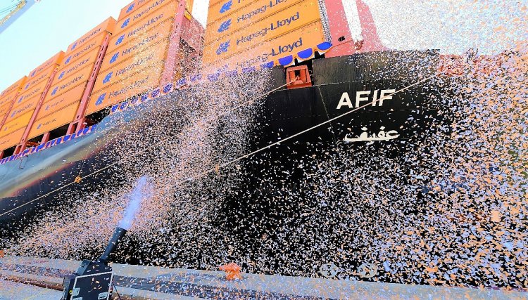Confetti fills the air at ship naming ceremony