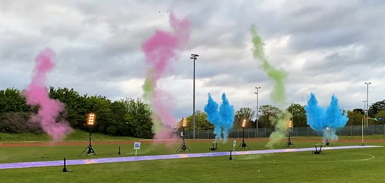 Youtube Original's Break The Record use Confetti Magic's coloured powder cannons to add impact and fun to the challenges