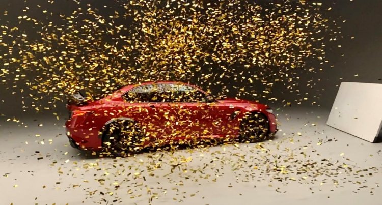 Super slow-mo confetti adds a dazzling sparkle to the start of Top Gear's new series