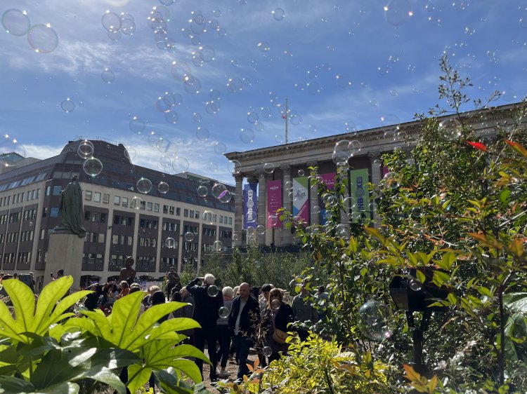 PoliNations hire bubble machines to fill Victoria Square